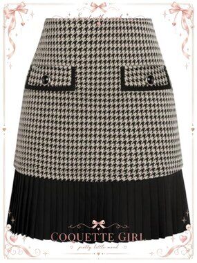 Plaid Mini Skirt High Waist Pleated A-Line Elastic Waistband